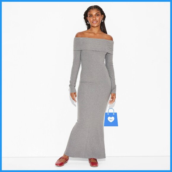 XS - Womens Long Sleeve Maxi Sweater Dress - Wild Fable - Gray - Picture 5 of 6